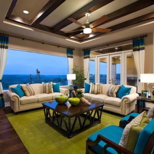 Rug under furniture