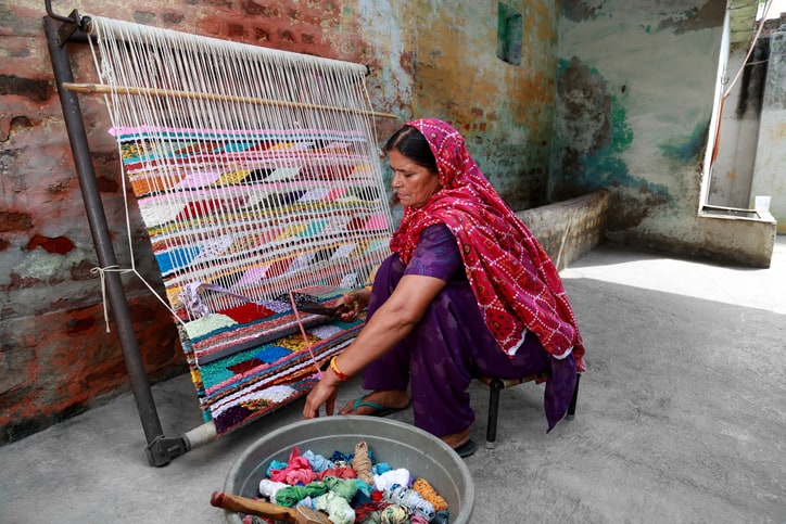 Indian woman weaving