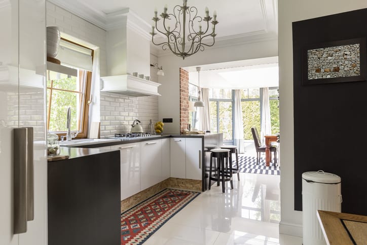 Runner rug in kitchen