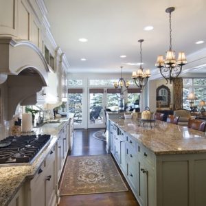 Area rug in kitchen