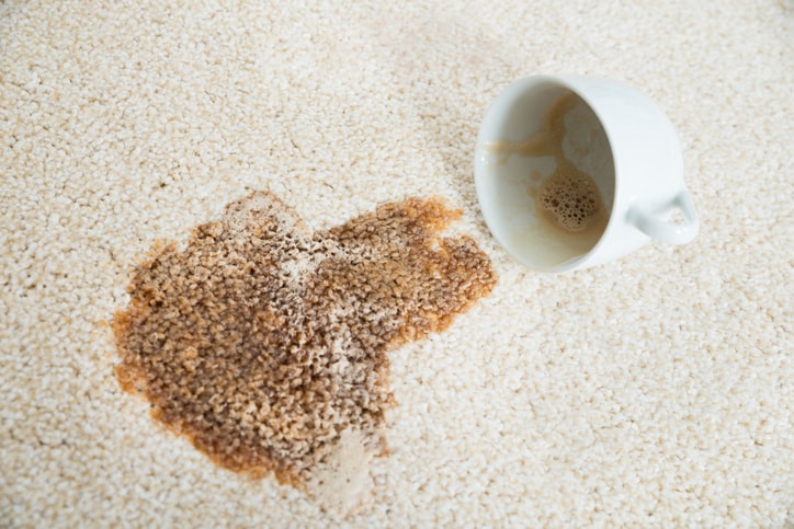 coffee stain on rug