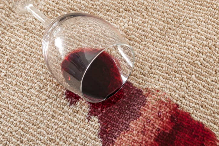 wine stain on carpet