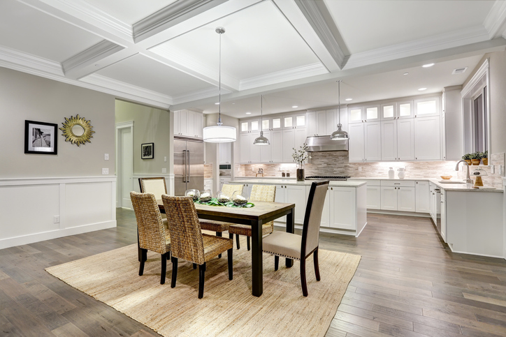 sisal rug in dining room