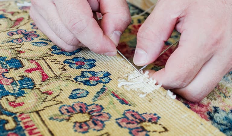 where to cut and bind rugs
