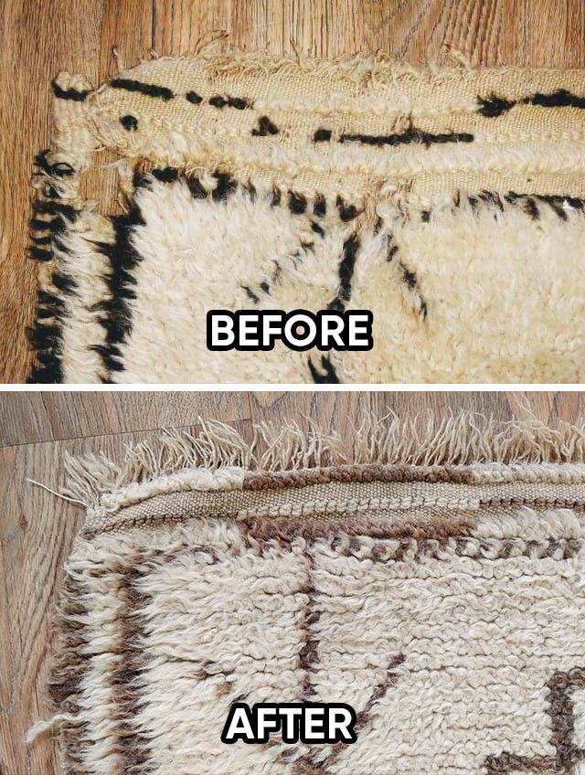 Love Your Rug Rug Refringing and Repairs Before and After (1)