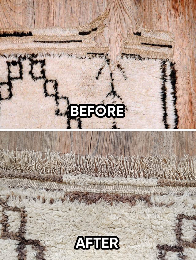Love Your Rug Rug Refringing and Repairs Before and After (2)