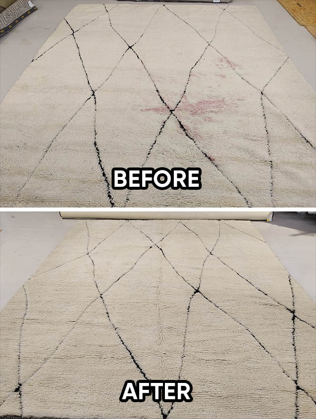 Moroccan Rug Stain Removal Before and After (1)