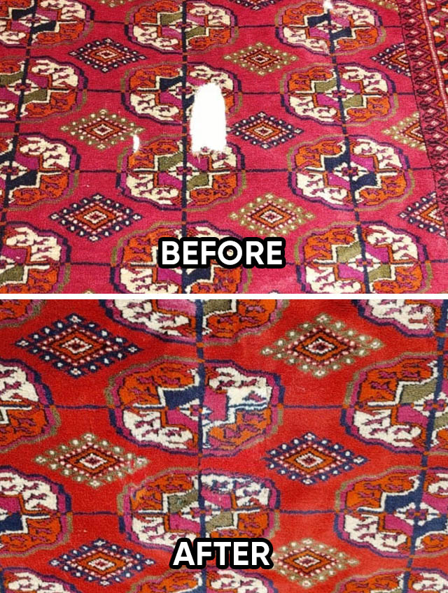 Russian Rug Hole Repair Before and After (1)